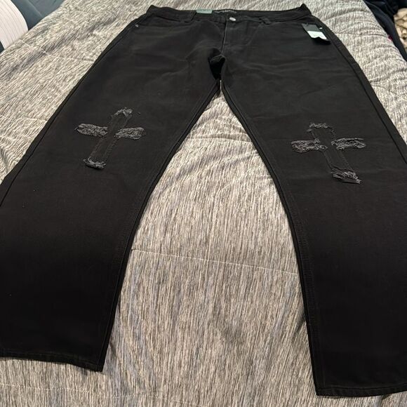 Saint Morta black jeans NWT 36x32 (chrome hearts cross) - Picture 5 of 5